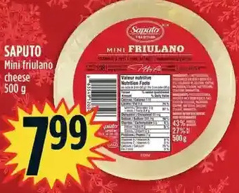 Marché Adonis Saputo mini friulano cheese offer