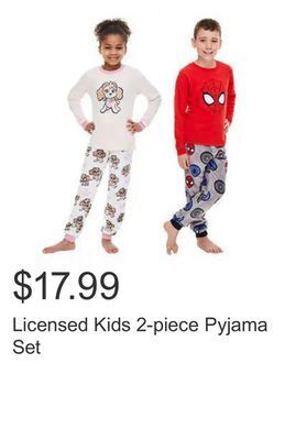 Costco Licensed kids 2-piece pyjama set offer