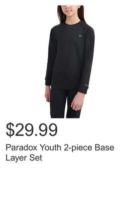 Costco Paradox youth 2-piece base layer set offer