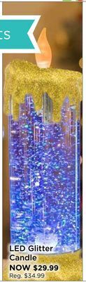 Showcase Led glitter candle offer