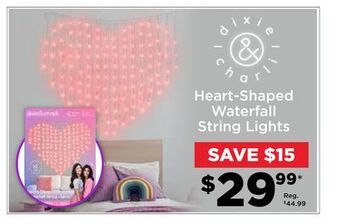 Showcase Heart-shaped waterfall string lights offer