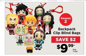 Showcase Backpack clip blind bags offer