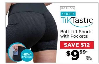 Showcase Tiktastic butt lift shorts with pockets offer