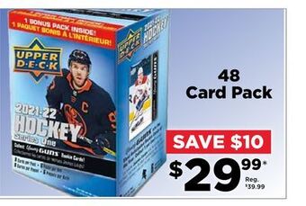 Showcase Upper deck 2021-22 hockey cards offer