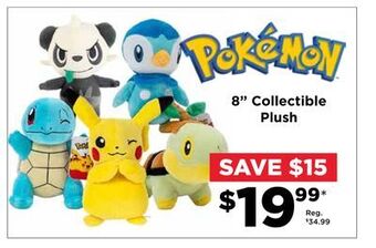 Showcase Pokemon 8" collectible plush offer
