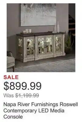 Costco Napa river furnishings roswell contemporary led media console offer