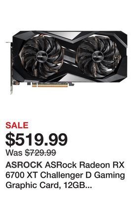 Newegg Asrock radeon rx 6700 xt challenger d gaming graphic card, 12gb gddr6 vram, amd rdna2 (rx6700xt cld 12g) offer