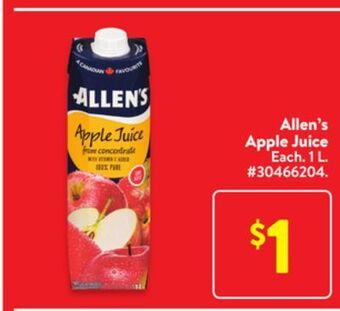 Walmart Allen's apple juice offer