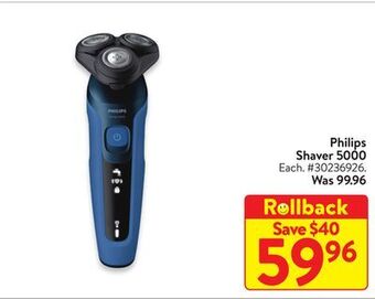 Walmart Philips shaver 5000 offer