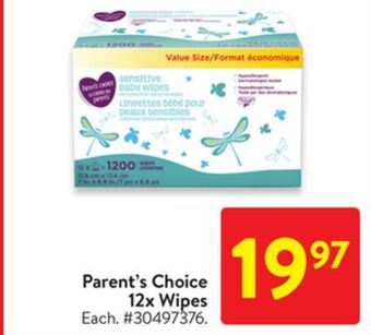 Walmart Parent's choice 12x wipes offer