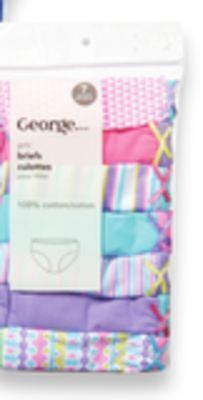 Walmart Kid's george underwear value pack offer