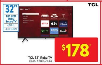 Walmart Tcl 32" roku tv offer