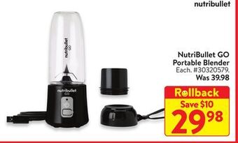Walmart Nutribullet go portable blender offer