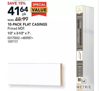 Lowe's Metrie 10-pack flat casings offer