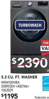 Lowe's Lg 5.2 cu. ft. washer offer
