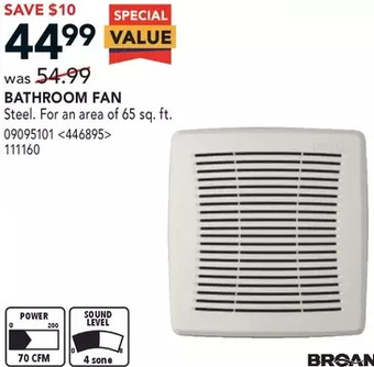Lowe's Broan bathroom fan offer