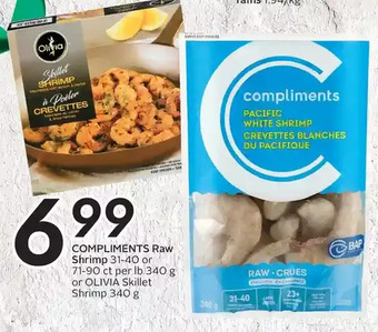 Sobeys Urban Fresh Compliments raw shrimp or olivia skillet shrimp offer