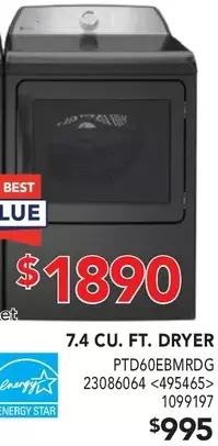 Lowe's Ge 7.4 cu. ft. dryer offer
