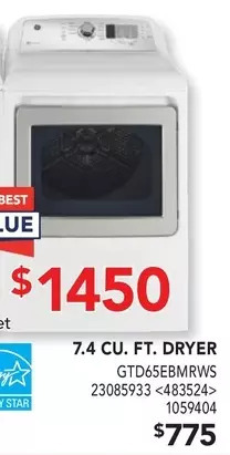 RONA 7.4 cu. ft. dryer offer