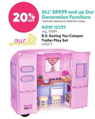 Toys R us Our generation r.v. seeing you camper trailer play set offer
