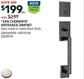 RONA Weiser "san clemente" entrance gripset offer