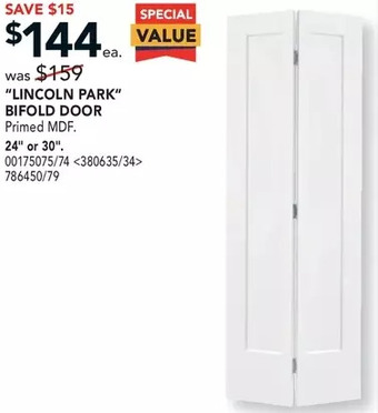 RONA Metrie "lincoln park" bifold door offer
