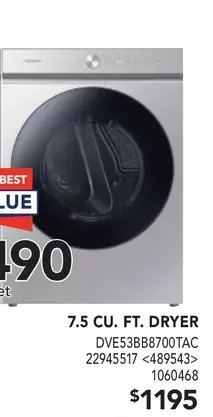 RONA Samsung 7.5 cu. ft. dryer offer