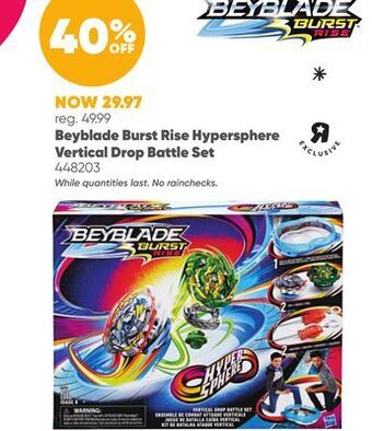 Toys R us Beyblade burst rise hypersphere vertical drop battle set offer