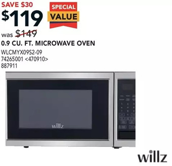 RONA Willz 0.9 cu. ft. microwave oven offer