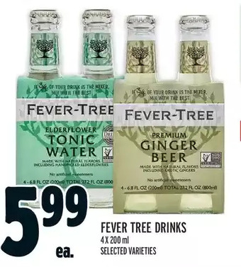 Metro Fever tree drinks offer