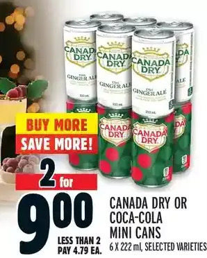 Metro Canada dry or coca-cola mini cans offer