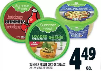 Metro Summer fresh dips or salads offer