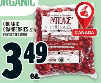 Metro Organic cranberries offer