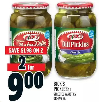 Metro Bick's pickles offer