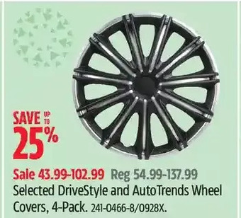 Canadian Tire Drivestyle and autotrends wheel covers offer