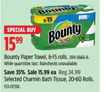 Canadian Tire Bounty paper towels offer