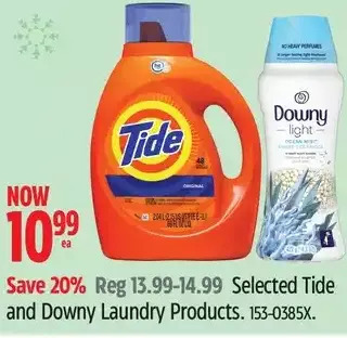 Canadian Tire Tide and downy laundry products offer