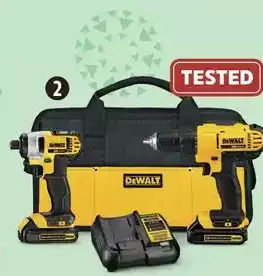Canadian Tire Dewalt 20v max li-ion cordless 1/2" drill and 1/4" impact driver combo kit offer