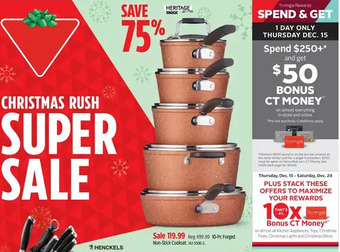 Canadian Tire Heritage the rock 10-pc forged non-stick cookset offer