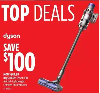 Canadian Tire Hoover dyson v10 animal lightweight cordless stick vacuum offer
