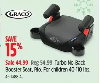 Canadian Tire Graco turbo no-back booster seat offer