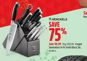 Canadian Tire Henckels generation 14-pc knife block set offer