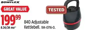Canadian Tire 840 adjustable kettlebell offer