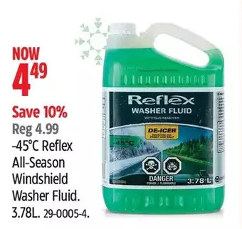 Canadian Tire Reflex windshield washer fluid offer