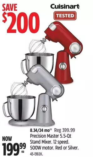 Canadian Tire Cuisinart precision master 5.5-qt stand mixer offer