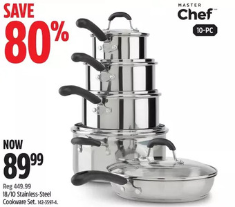 Canadian Tire Master chef 18/10 stainless-steel cookware set offer