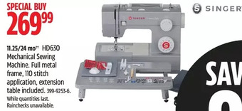 Canadian Tire Singer hd630 mechanical sewing machine offer