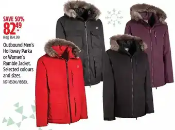 Canadian Tire Outbound holloway parka or women's ramble jacket offer
