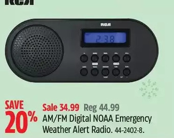 Canadian Tire Rca am/fm digital noaa emergency weather alert radio offer