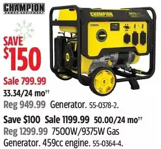 Canadian Tire Cahmpion generator offer